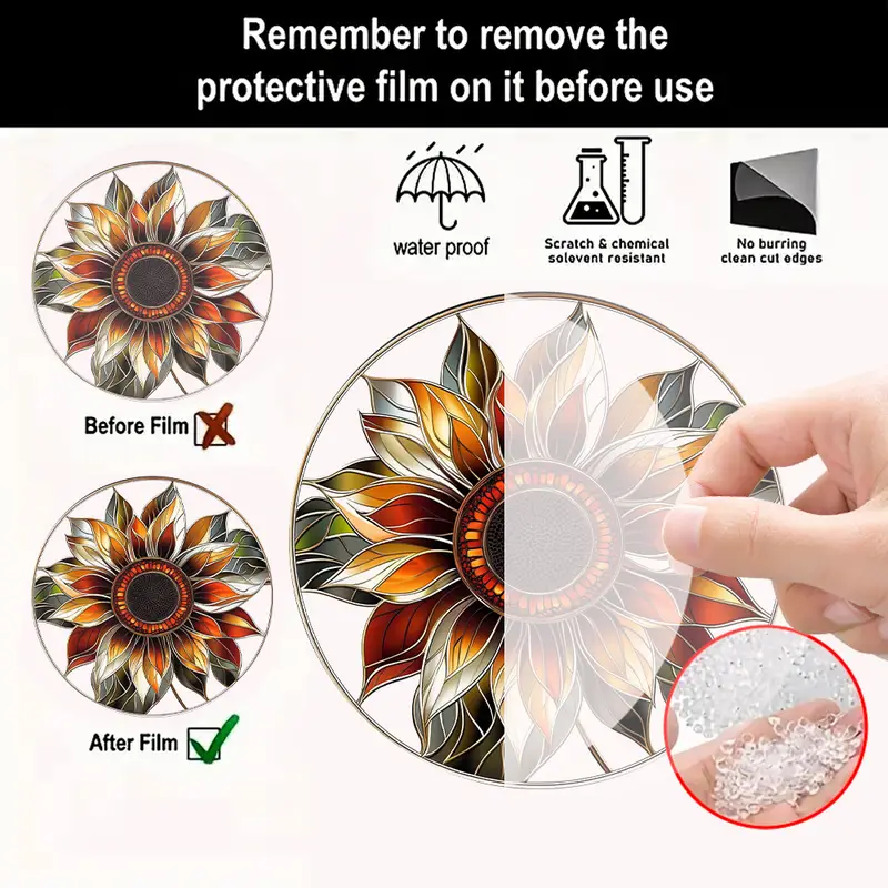 Acchiappasole a forma di girasole 20x20 cm - Graziosa decorazione da appendere in acrilico. Perfetta per pareti, finestre e verande. Un regalo creativo ideale per le feste._voghion.com