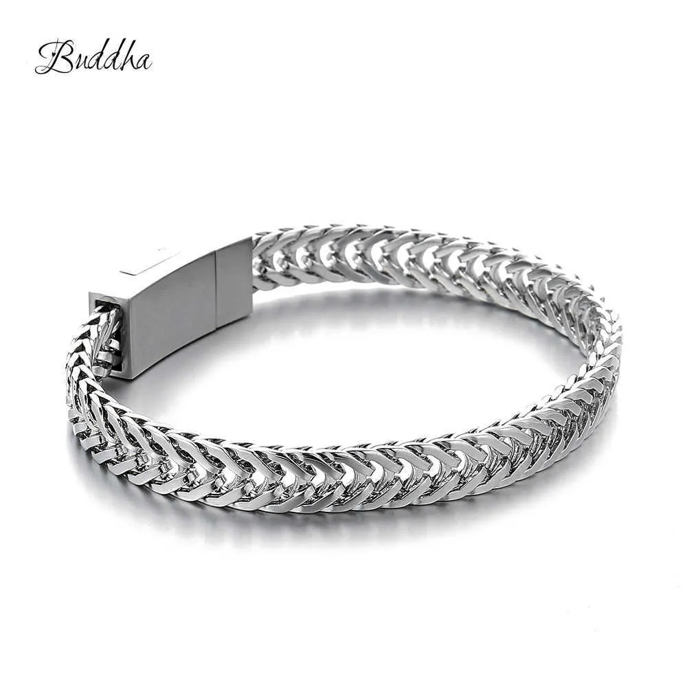 Pulseira Mascua Buddha Sier Color Tone K Chain Bracelets Bangle For MENS Jewelry Gift Good Quality 210609_voghion.com