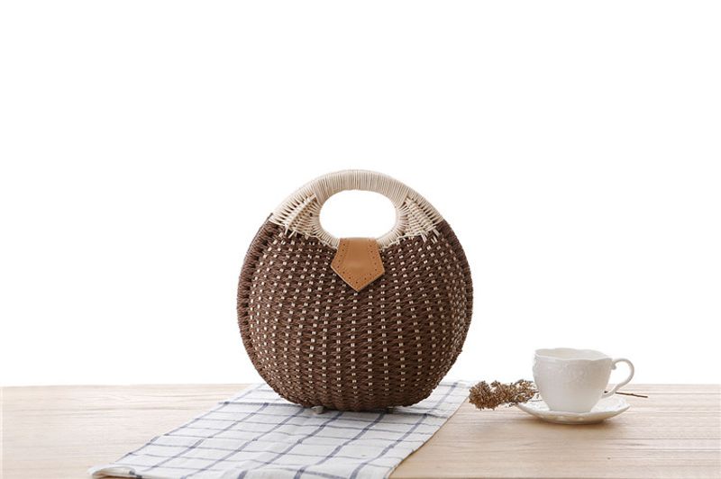Neue modische Muschelhandtasche, personalisierte und süße Rattan-Gewebte Grasgewebte Tasche, Gewebte Damentasche,_voghion.com