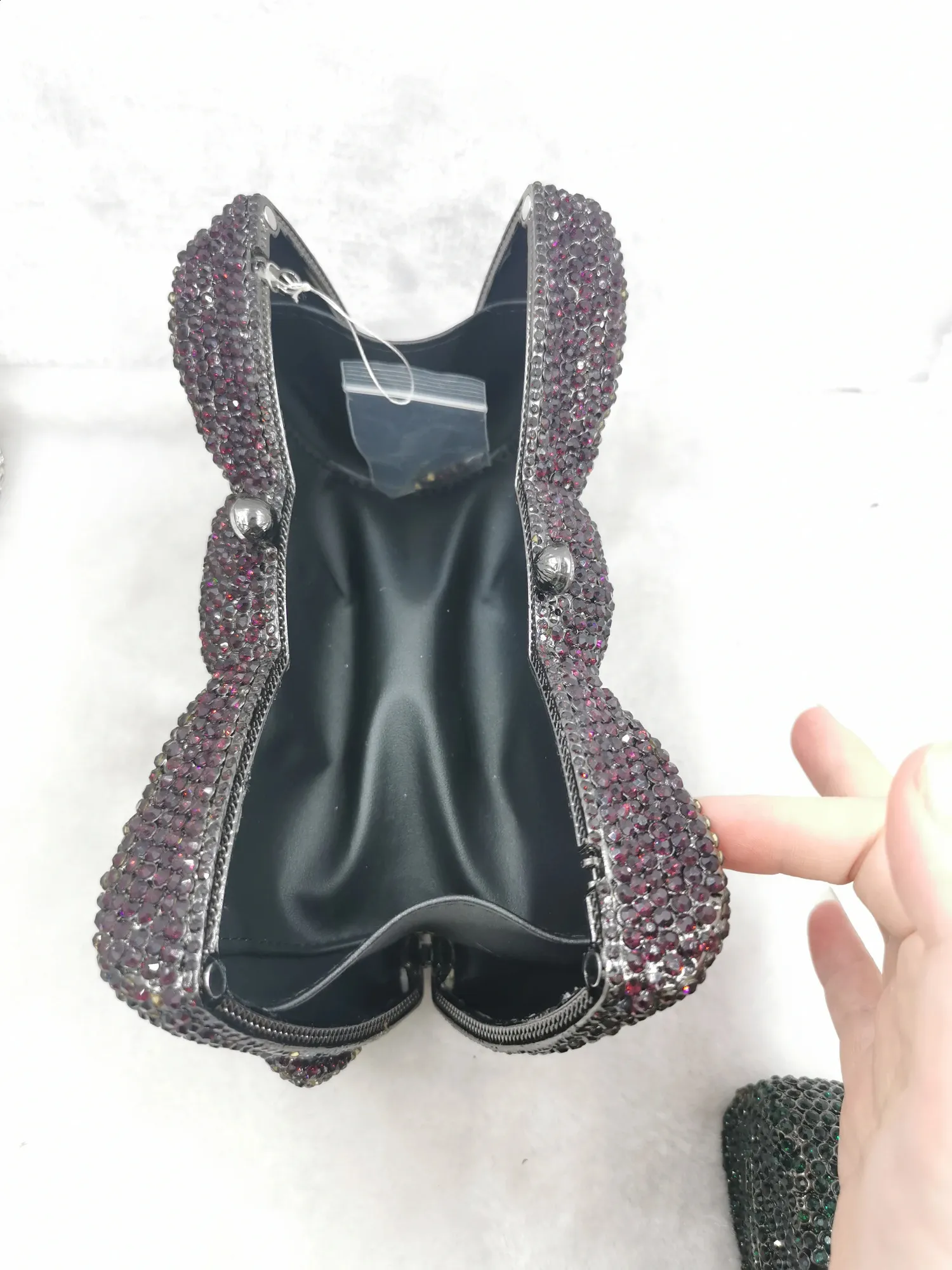 xiyuan Donna Oro Nero Cristallo Sera Borsetta Borsa a Mano Nuziale Dia Pochette Minaudiere Borsa da Festa di Nozze 240726_voghion.com