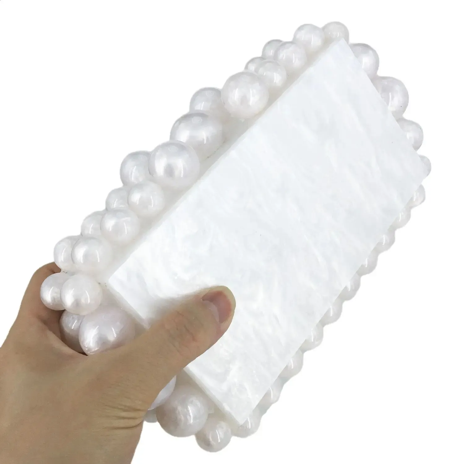 Acryl Box Clutch Perlen Abendtasche Für Damen Umhängetasche_voghion.com