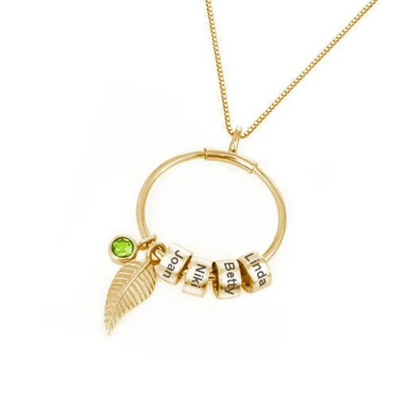 Collane con ciondolo Collana con perline in acciaio inossidabile Nome inciso personalizzato per donna Ciondolo Sidn22_voghion.com