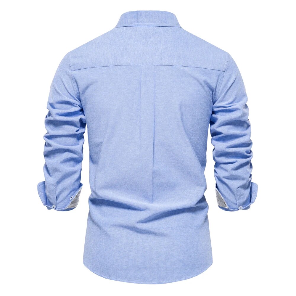 Camicia casual uomo in cotone oxford maniche lunghe business_voghion.com