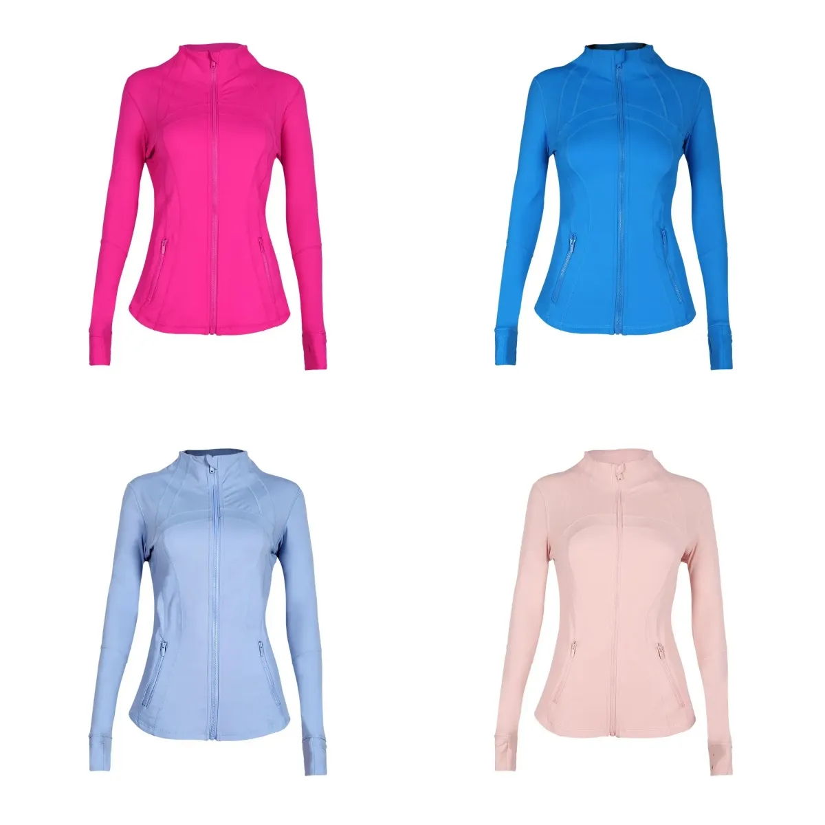 5A Quality Women Define Workout Coat Fiess Jacket Sports Quick Dry Active Top Solid Zip Up Sweatshirt Sport wear Hot_voghion.com