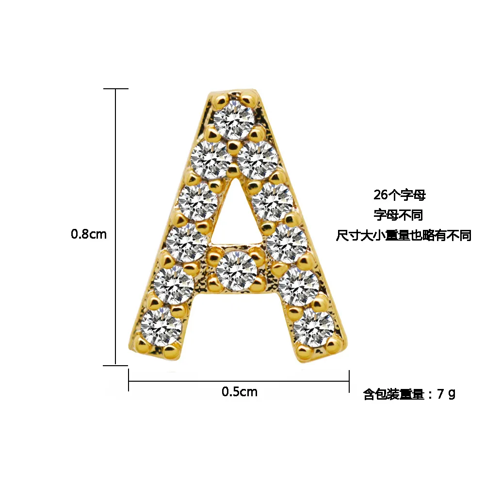 & Oro bianco ghiacciato A-Z Lettera personalizzata Grillz Full Dia fai da te Fang Grills Dente inferiore Cap Hip Hop Dentale Bocca Denti_voghion.com