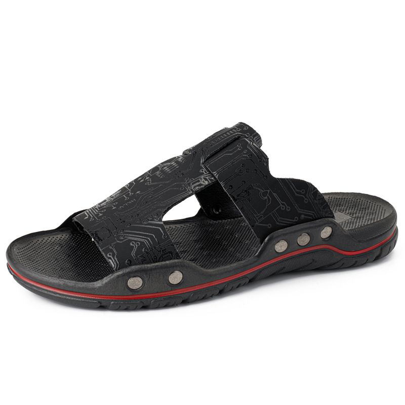 2023 Summer New One line Tuo Beach Shoes Soft Sole Casual Anti slip Large 48 Men's Sandals and Slippers_voghion.com