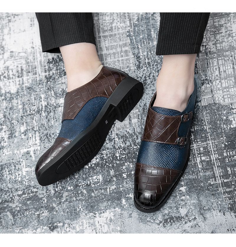 Herenschoenen dubbele gesp grote maat zakelijke casual leren heren zwarte formele ing monk schoenen_voghion.com