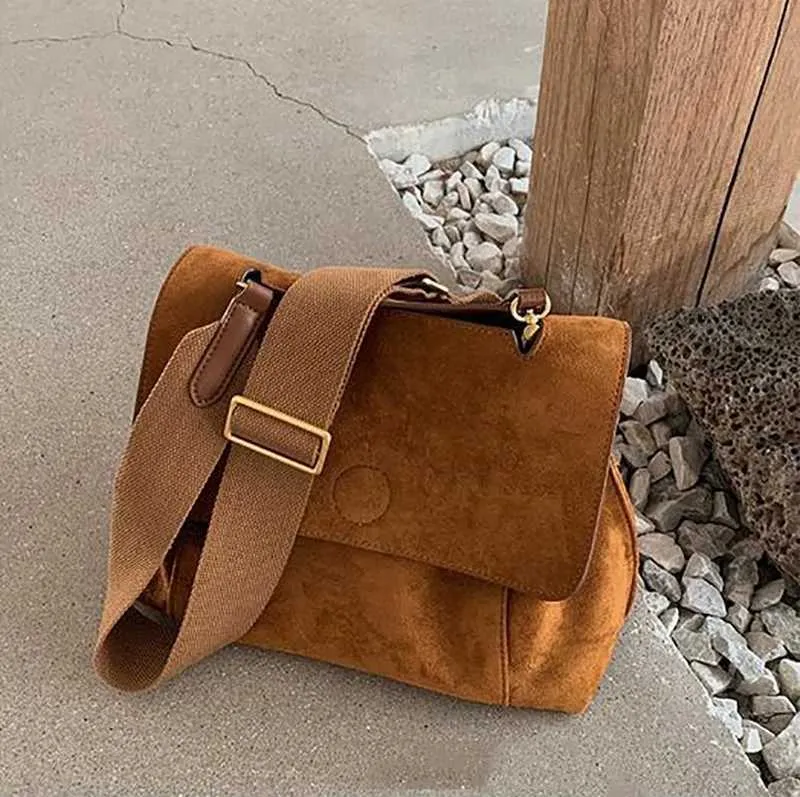 Winter Mode Schulter Taschen Für Frauen Retro Pu Leder Klappe Umhängetasche Dame Messenger Handtasche Kupplung PurseC241021_voghion.com