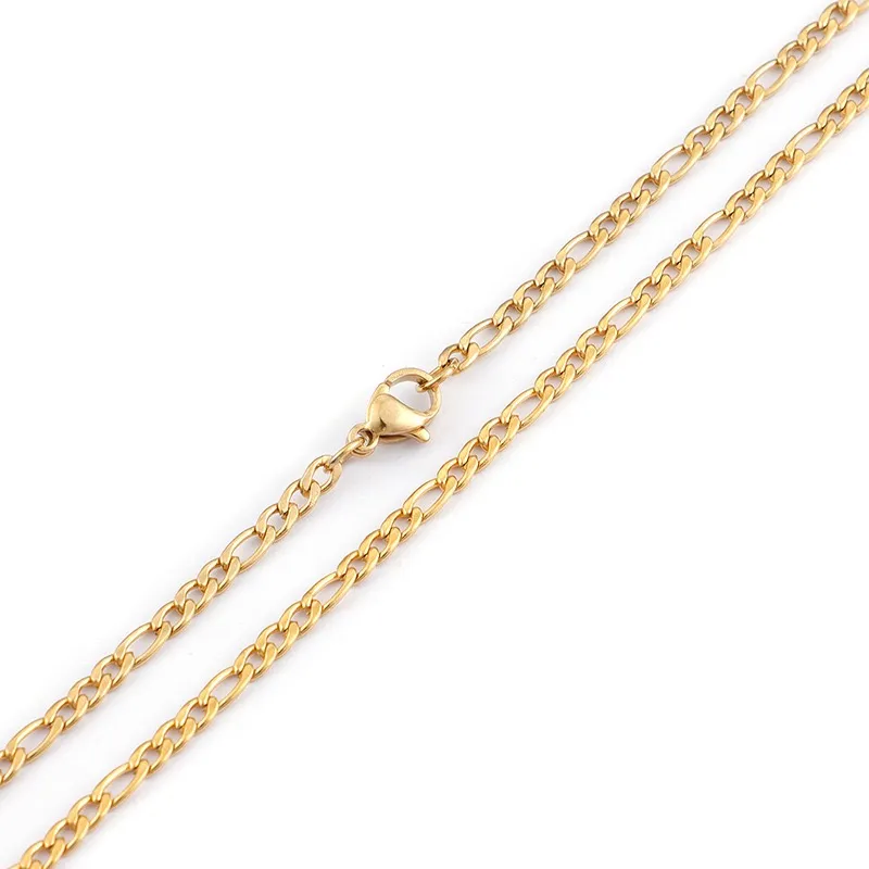 18 Karat Gold Edelstahl Hip Hop Halsketten kubanische Kette für Männer_voghion.com