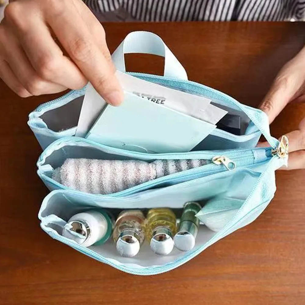 Netzaufbewahrung mit Fach, Kosmetiktaschen, Make-up, tragbare Reise-Kulturtasche, Hautpflege-Toilettenartikel-Organizer-Tasche_voghion.com