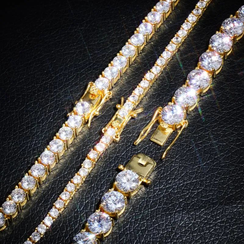 Bracciale tennis in argento sterling da 3 mm e 5 mm di alta qualità, con zirconi cubici e diamanti da uomo, braccialetti Pulsera_voghion.com