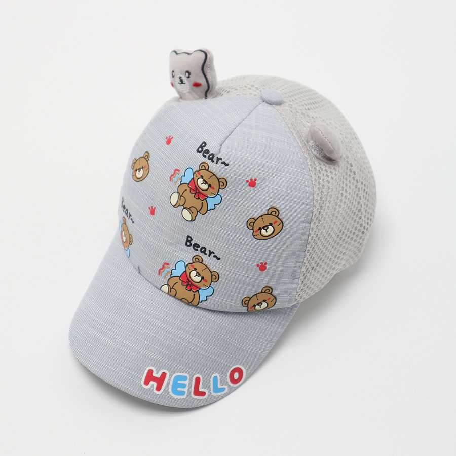 Berretto da baseball per bambini, berretto a rete, cappello estivo, cappello da sole, ragazzi e ragazze, parasole, simpatico cartone animato, protezione solare, protezione solare, orso_voghion.com