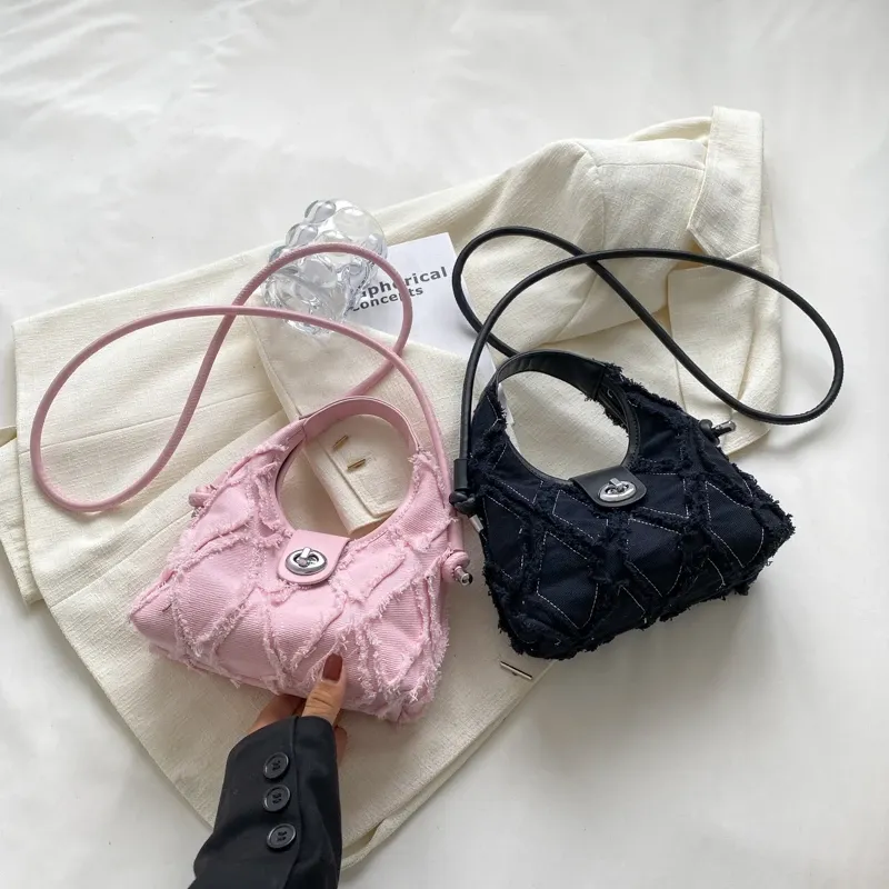 Hobo měkká džínová taška přes rameno malá crossbody taška pro ženy značkové módní kabelky totes_voghion.com