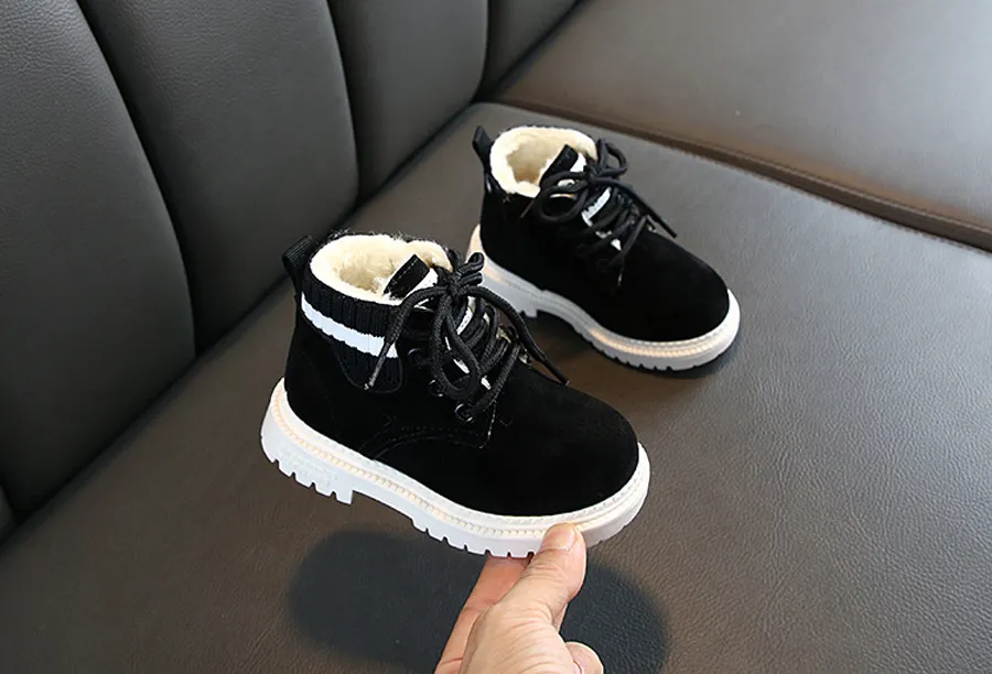 Plüsch Kinder Winter Schnee Baumwolle Stoff Kinder Schuhe Cutefeet Baby Kleinkind Jungen Mädchen Warme Stiefel Größen 21-30_voghion.com
