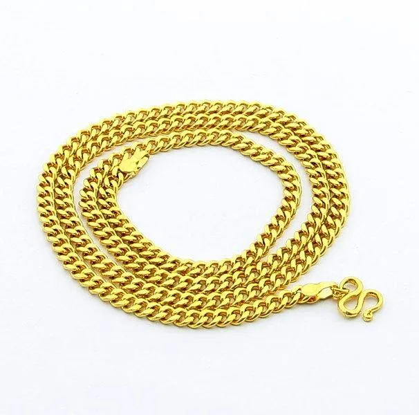 24 Zoll 5 mm vergoldete Kette Mann Frau Halsketten Schmuck für Männer Frauen verblasst nicht hohe Qualität_voghion.com
