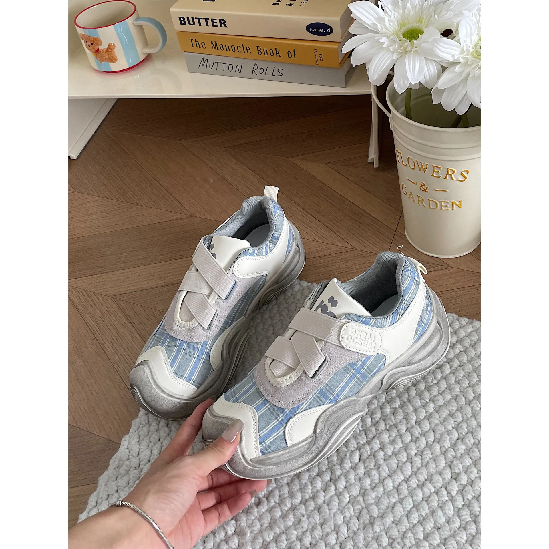 Jinmi 2024 Nuove scarpe sportive casual autunnali da donna con fondo spesso, testa grande, brutte e carine, con velcro, versatili, singole, per donna_voghion.com