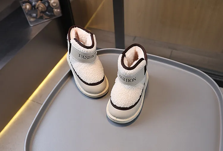 Kinder Schnee Winter Plus Veet Jugend Kurze Dicke Warme Plüsch Stiefel Cutefeet Für Mädchen Jungen Lamm Wolle Kleinkind Schuhe_voghion.com