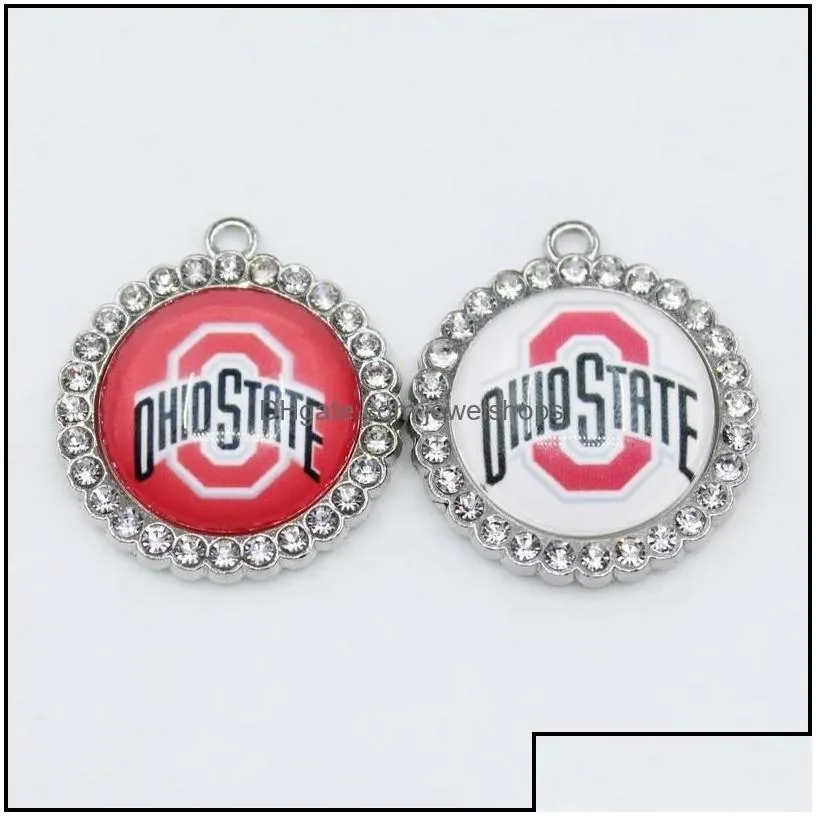 Charms US NCAA Football University Team Ohio State Buckeyes Anhänger DIY Halskette Ohrringe Armband Armreifen Knöpfe_voghion.com