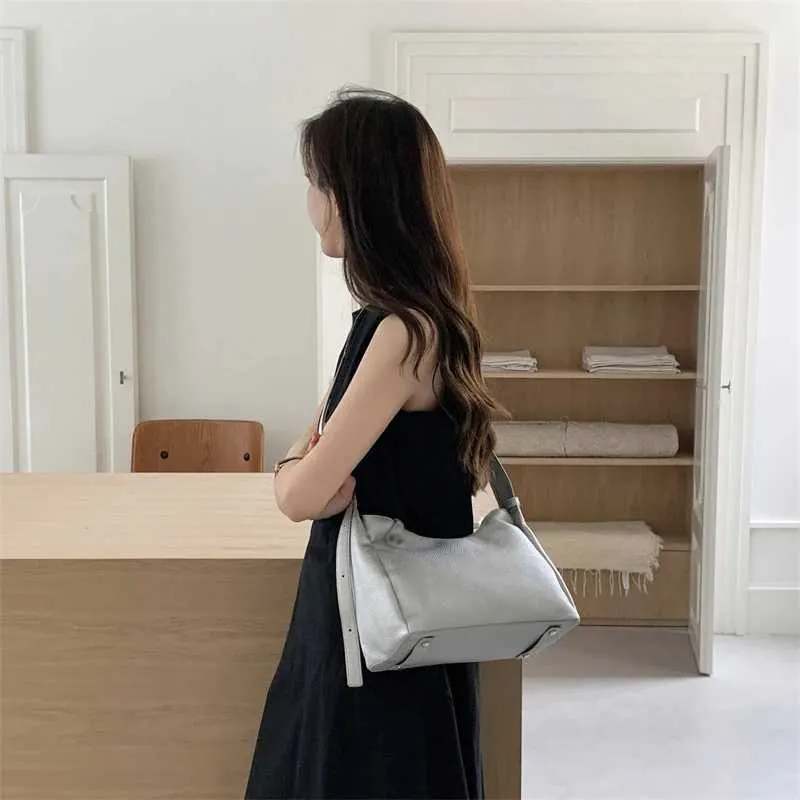Texturierte Damen Handtasche Aus Weichem Kunstleder Schultertasche_voghion.com