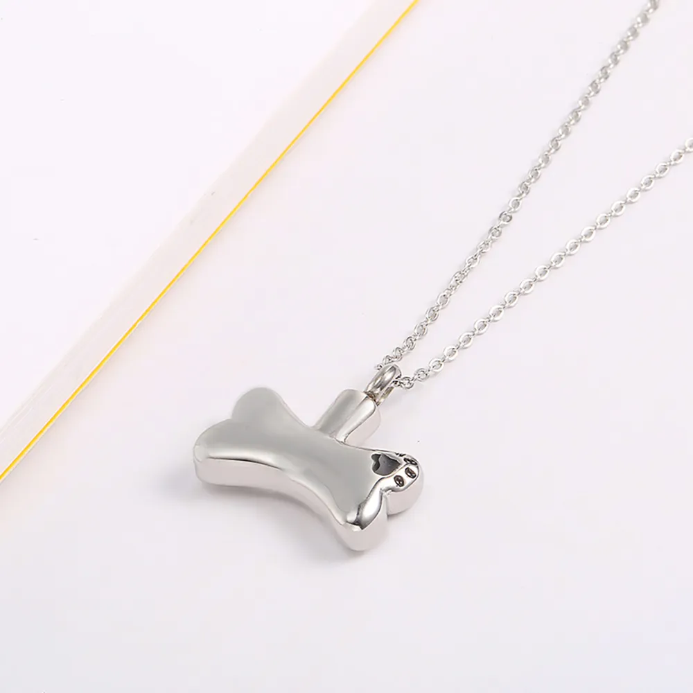Catene in acciaio inossidabile con ciondolo a forma di osso per cani, per animali domestici, collana con urna funeraria apribile, regalo per lui con catena_voghion.com
