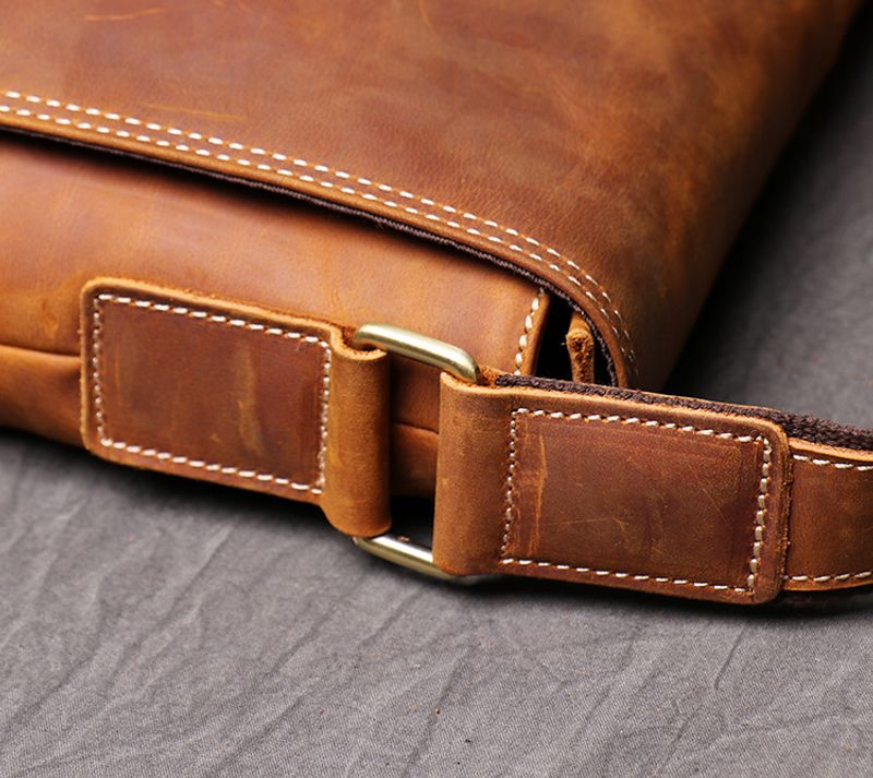 Neue Retro-Umhängetasche Leder für Herren, Umhängetasche aus Crazy Horse-Leder, große A4-Aktentasche, modisch, neutral_voghion.com