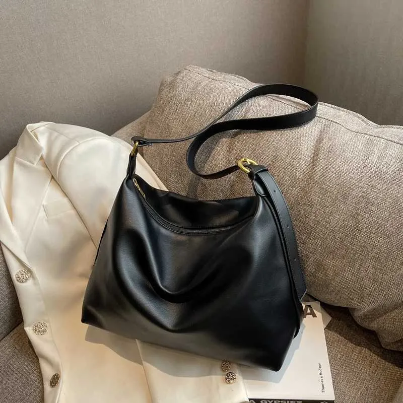 Lässige Schulter Mode Shopping Einfarbig Retro Große Designer Reißverschluss Damen Taschen Y241216_voghion.com