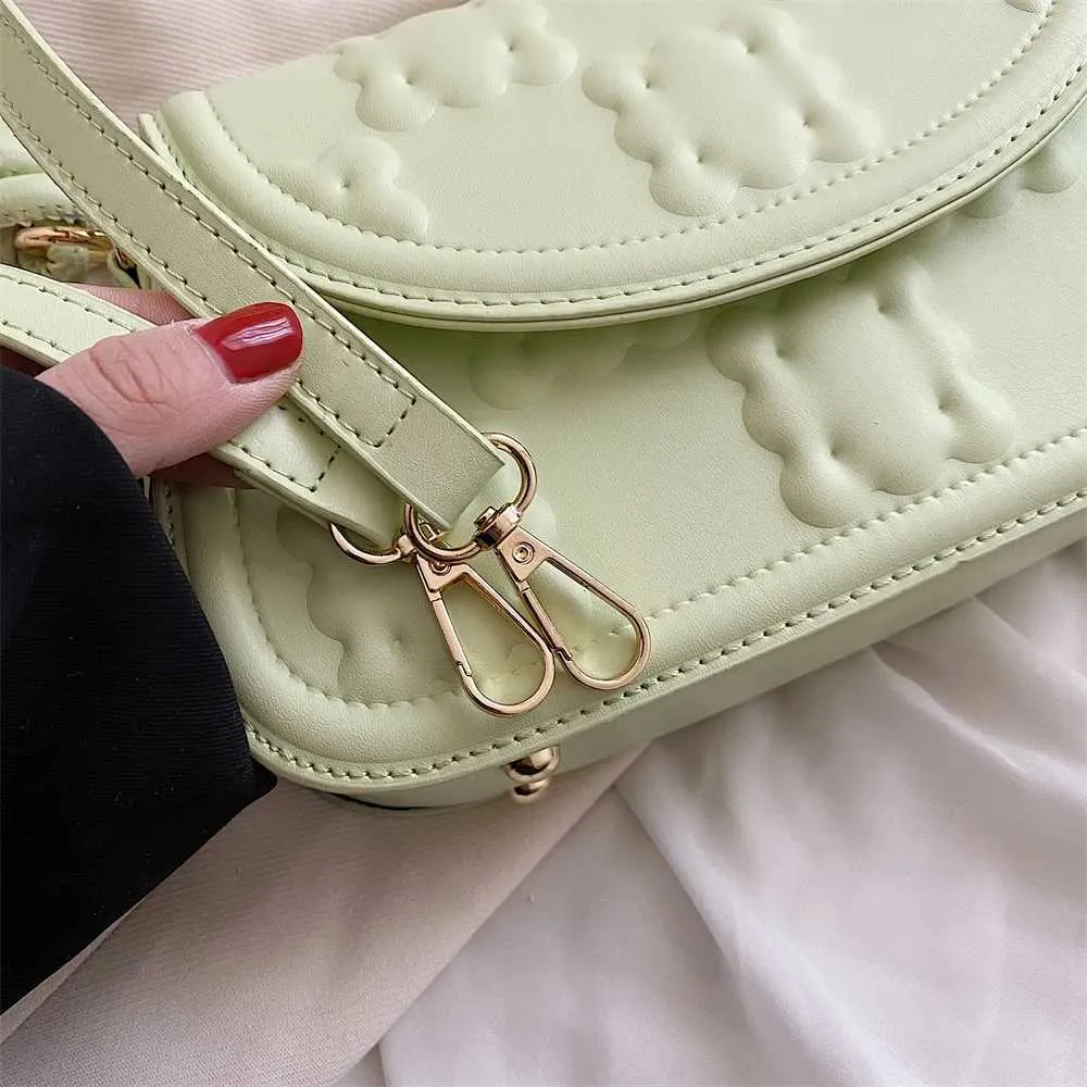 MOODS Damen-Umhängetasche im Keksdesign, Flip-Form, kreuzförmige Umhängetasche, Doppelgurt, Unterarm-Designer-Handtasche 2024_voghion.com