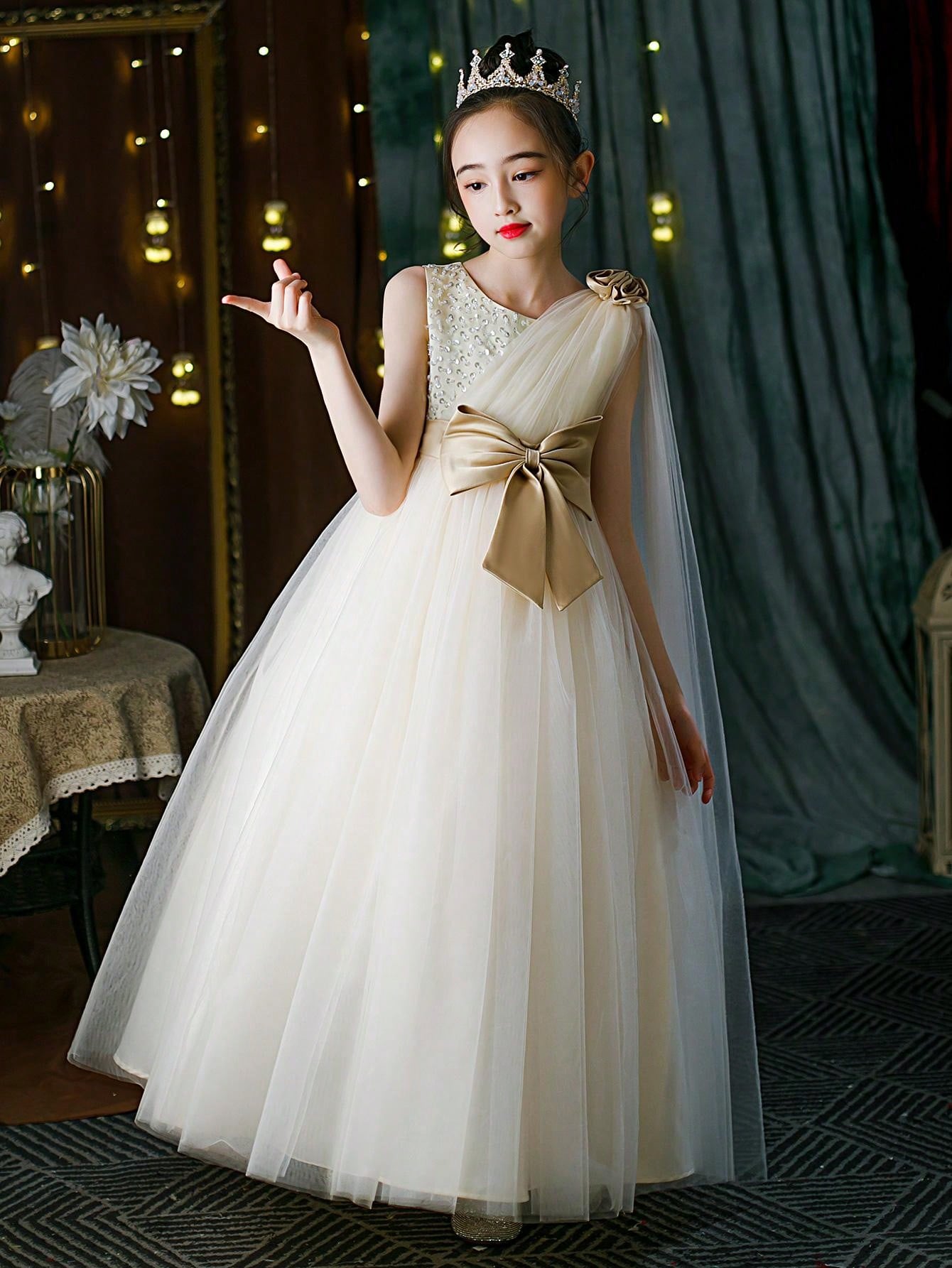 Vestido de princesa para menina para festas e casamentos_voghion.com