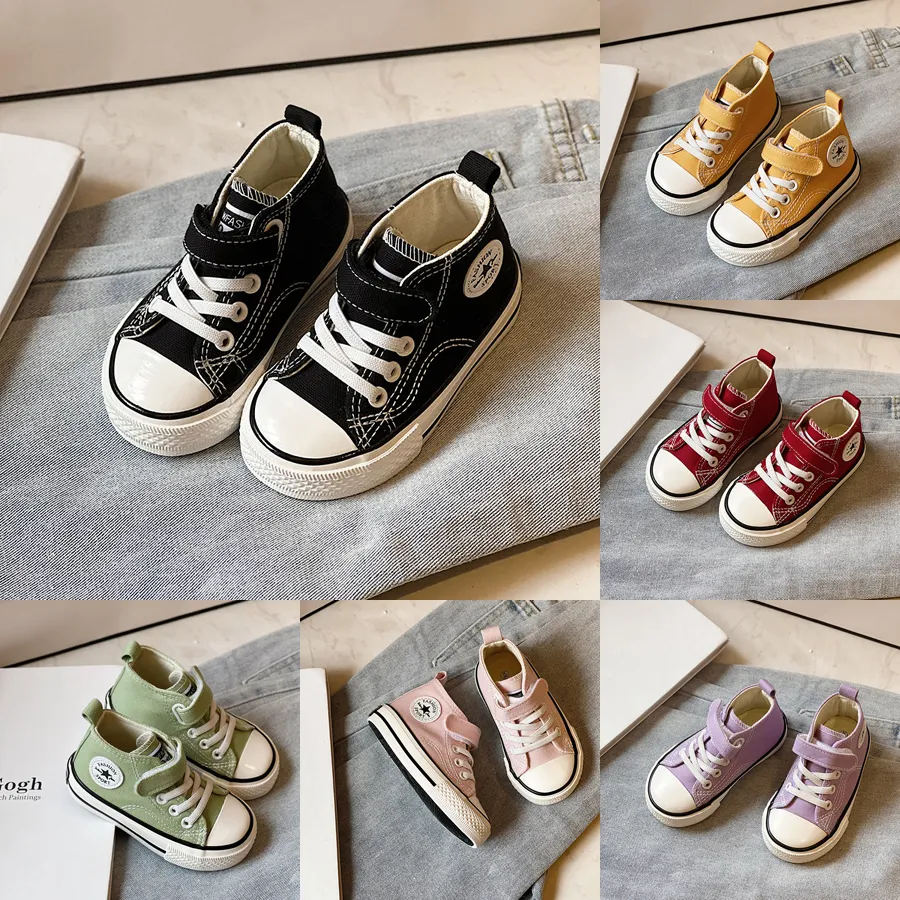 Board Children New Canvas Breathable Casual Boys Girls Lace-up Soft Bottom Kids Race Antiskid Sports Shoes Sizes 20 - 37_voghion.com