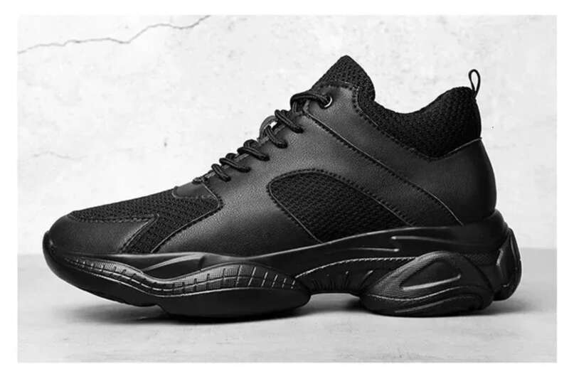 Summer New Style Fashion Sneakers Man Elevator Height Increase Insole 8cm White Black Taller Shoes Men Breathable_desvips.com