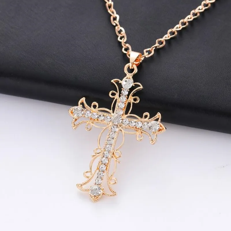 Collane con ciondolo God We Trust Collana con croce di cristallo Gioielli regalo per le donne_voghion.com