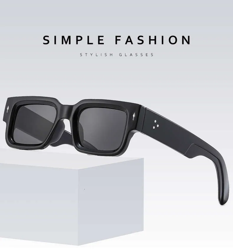 DHCollections Fashion Square Thick Rectangular High-end Casual UV Protection Sunshade Sunglasses_voghion.com