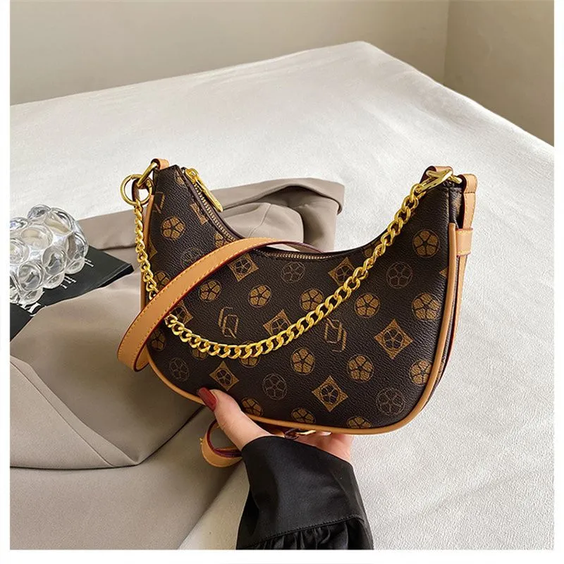 Free Shipping 2025 New Designer Fashionable Commuting Tote Premium Texture Printed Single Shoulder Diagonal Cross Armpit_voghion.com