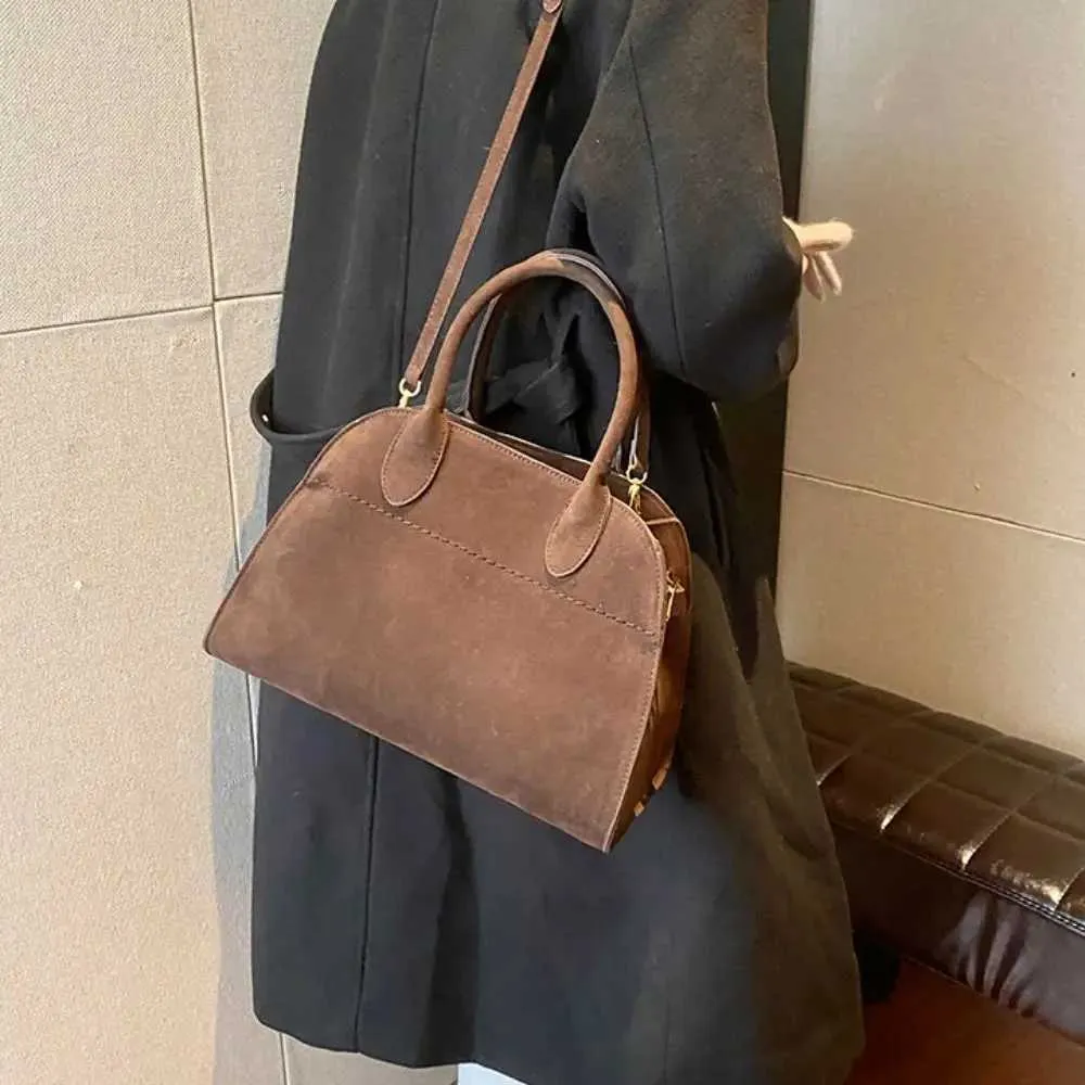 Borsa da donna vintage in pelle scamosciata a forma di croce, grande capacità, tracolla regolabile, tinta unita, Y241115_voghion.com