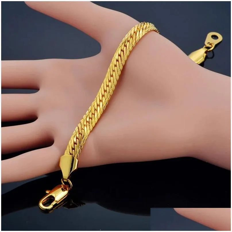 Bracciale uomo a catena serpente oro charm braccialetto gioiello_voghion.com