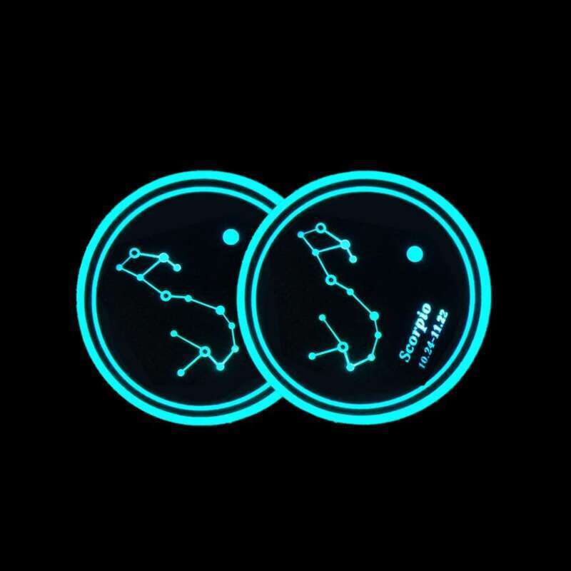 Coussin lumineux LED pour voiture Constellation Ciel étoilé Carte Arc-en-ciel Tasse Lumière d'ambiance intérieure de voiture_voghion.com