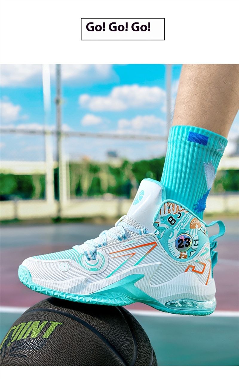 Air cushion high top basketball shoes men's mesh breathable professional training game sneakers trend_voghion.com
