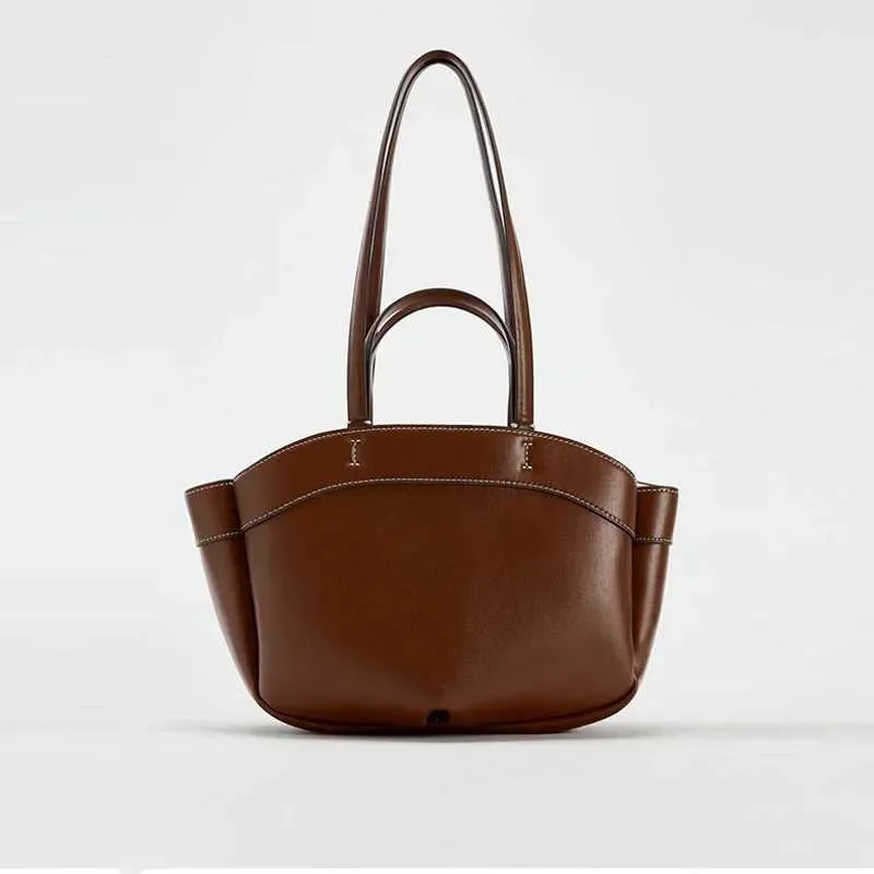 Sac à bandoulière rétro en cuir PU pour femme, pochette sous les bras, grande capacité, décontracté, portable, seau, Handba241218_voghion.com