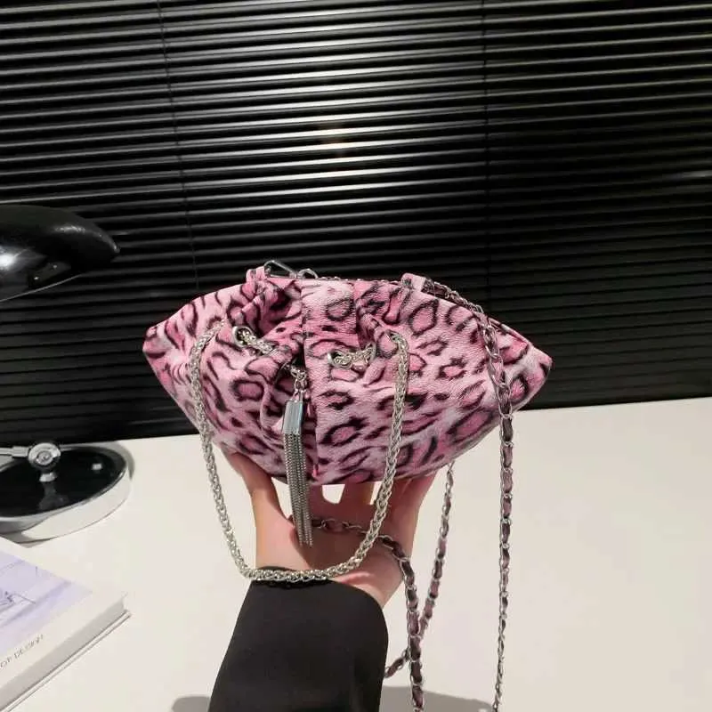 Borsa a tracolla a catena versatile per le donne, borsa a tracolla dal design speciale, borsa casual con motivo leopardato, borsa a mano elegante per ragazze_voghion.com
