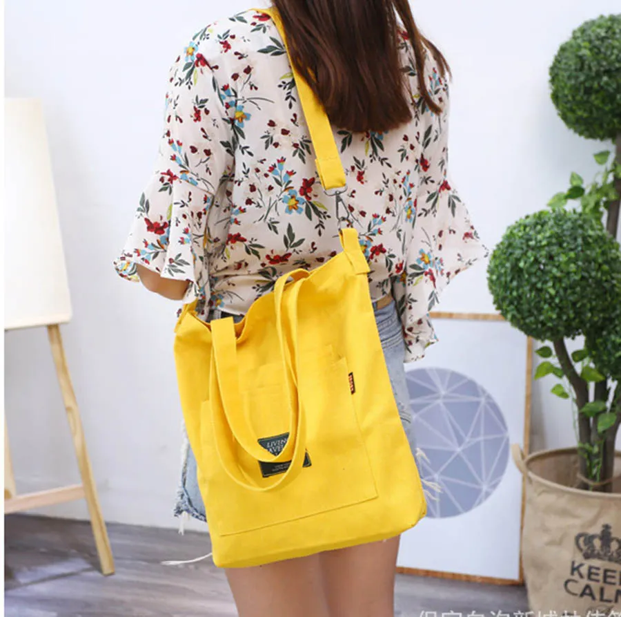 Kordelzug Frauen Handtaschen Große Kapazität Canvas Tasche Vintage Reißverschluss Klappe Schulter Messenger Umhängetaschen Beutel Bolsos_voghion.com