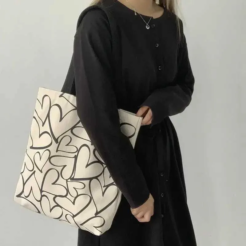 Student Cotton Eco Main Handbag Warm Canvas Shopping Bag Bolsa Feminina Y241109_voghion.com