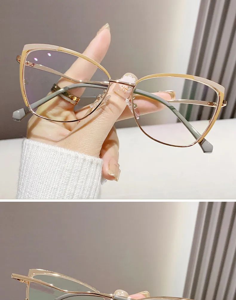 Sonnenbrillen Katzenaugen Korrekturbrillen für Damen 2024 Verschiedene Farben Blaulicht Lesebrille Transparente Brillen für Damen_voghion.com