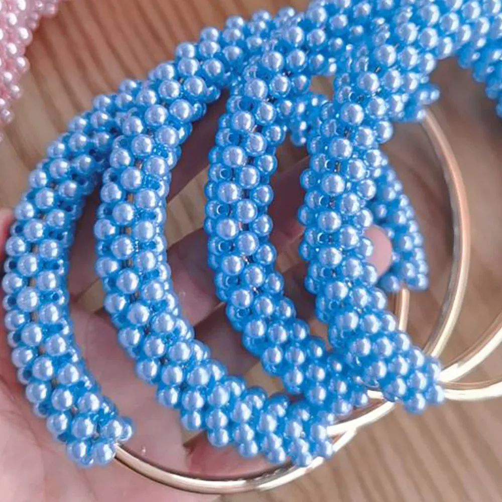 1 manico in perla, anello in metallo a forma rotonda, manico per borsa intrecciato con perline, da donna, con cornice pura, fai da te, borsa artigianale_voghion.com