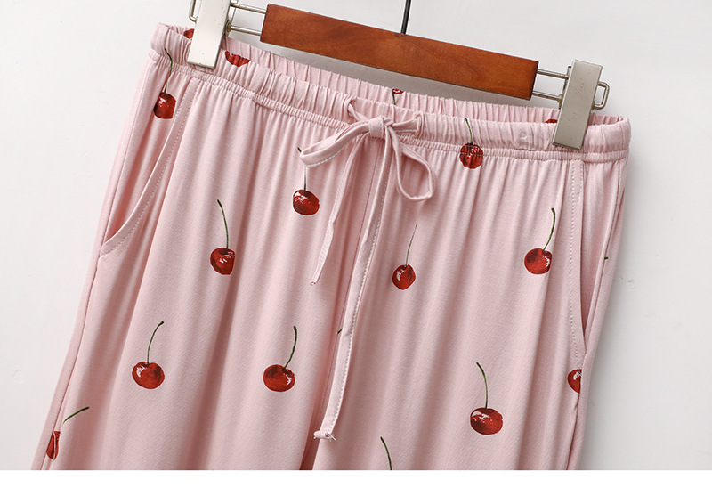 Completo pigiama donna in modal a maniche corte con ciliegie_voghion.com