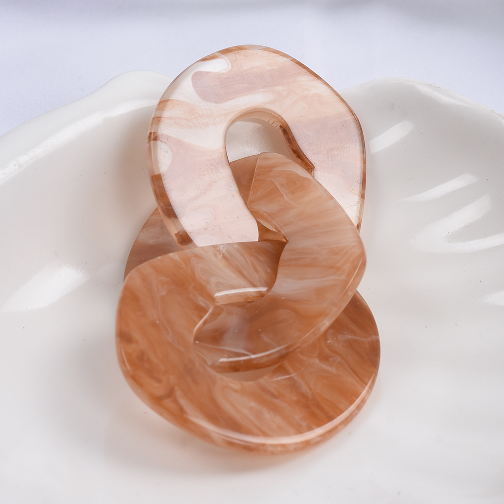 Marble Pattern Chain Buckle Earrings For Women Fashion Jewelry_voghion.com