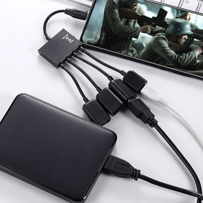 Xinweiqing Adapter Micro-USB Data Transmission 1 4 Type-c to USB Converter Cable for Mobile Phone_voghion.com
