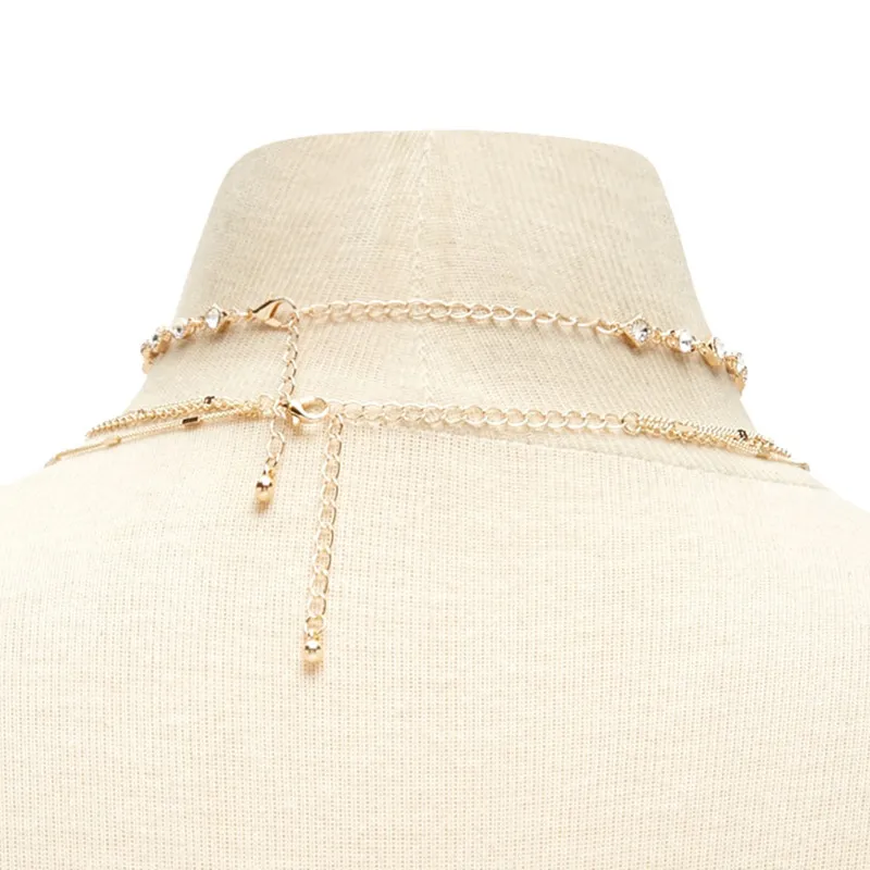 Layered Halsketten Set In Gold Und Silber Modeschmuck Damen_voghion.com