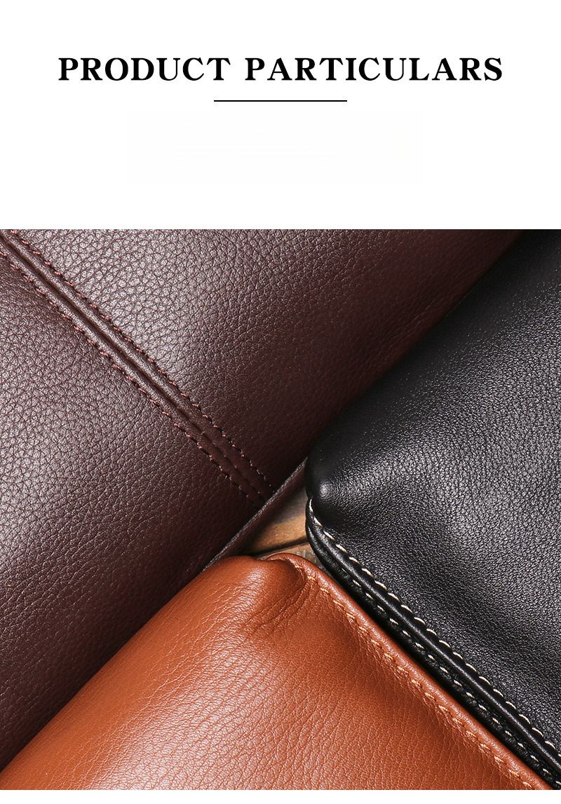 Herrenhandtasche echtem Leder, weicher Lederreißverschluss, lange Brieftasche, lässige Telefontasche aus Rindsleder der_voghion.com
