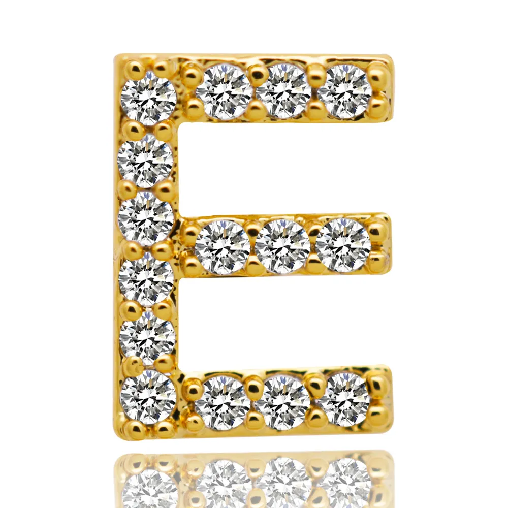 & Oro bianco ghiacciato A-Z Lettera personalizzata Grillz Full Dia fai da te Fang Grills Dente inferiore Cap Hip Hop Dentale Bocca Denti_voghion.com
