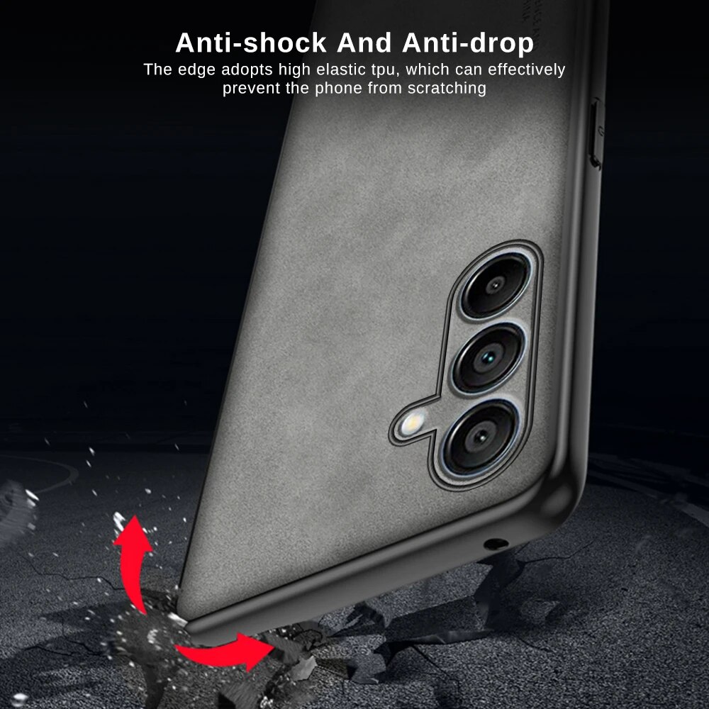 Samsang Custodia in pelle di pecora Fundas per Samsung Galaxy A15 A05s A05 4G A25 A35 A55 5G Copertura protettiva per obiettivo completo_voghion.com